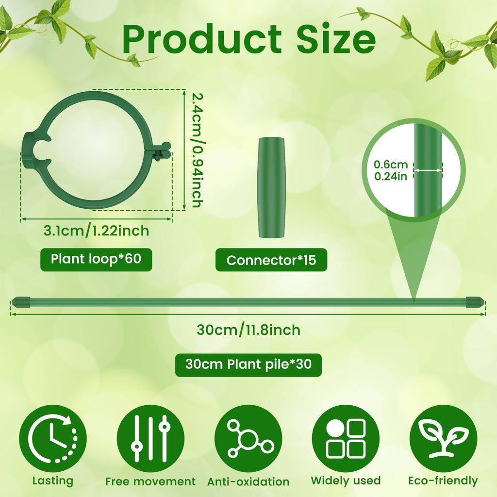 20/30Pcs Plant Supports Stakes Flower Stand Sticks Garden Single Stem Flower Support Stake Bonsai Fixing Tool Flower Grow Holder