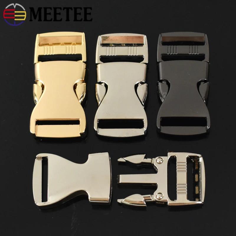 Meetee 2/4/10Pcs 20-38mm Metal Quick Release Buckle Webbing Adjust Clasps Hook for Backpack Dog Collar Safety Belt DIY Accessory