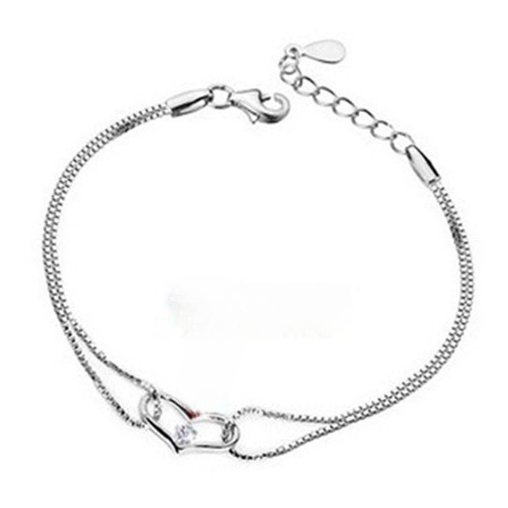 Damenmode Versilberte Armbänder, Herzförmige Armbänder, Damenschmuck