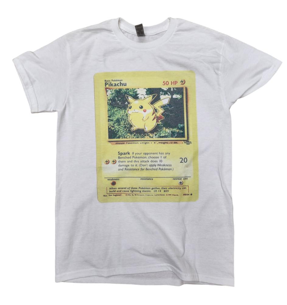 Pokemon Pikachu card Adult TShirt white vintage graphic Unisex T-Shirt XXXXL