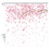 Cherry Blossom Shower Curtain Japanese Shower Curtain Floral Sakura Plum Blossom Flower Shower Curtains Teal Blue and Pink Decor