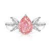925 Sterling Silver Ice Flower Cut Pear Shape Color Gem Ring for Women Inlaid Brilliant High Carbon Diamond Band Daily Jewelry Gift