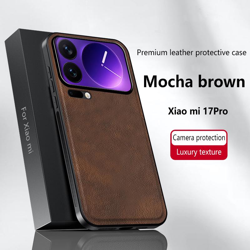 For Xiaomi 17 Pro Max Case Magnetic Elegant Leather Wear-Resistant Lens Fully Covered Non-Slip Grip Edge Cover Shell