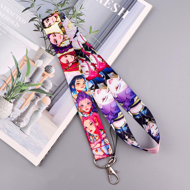 Kpop Demon Hunter Id Card Holder Pass Charm Lanyard Girls Passport Cover Kids School Bus Bank Cards Protect Case Gift