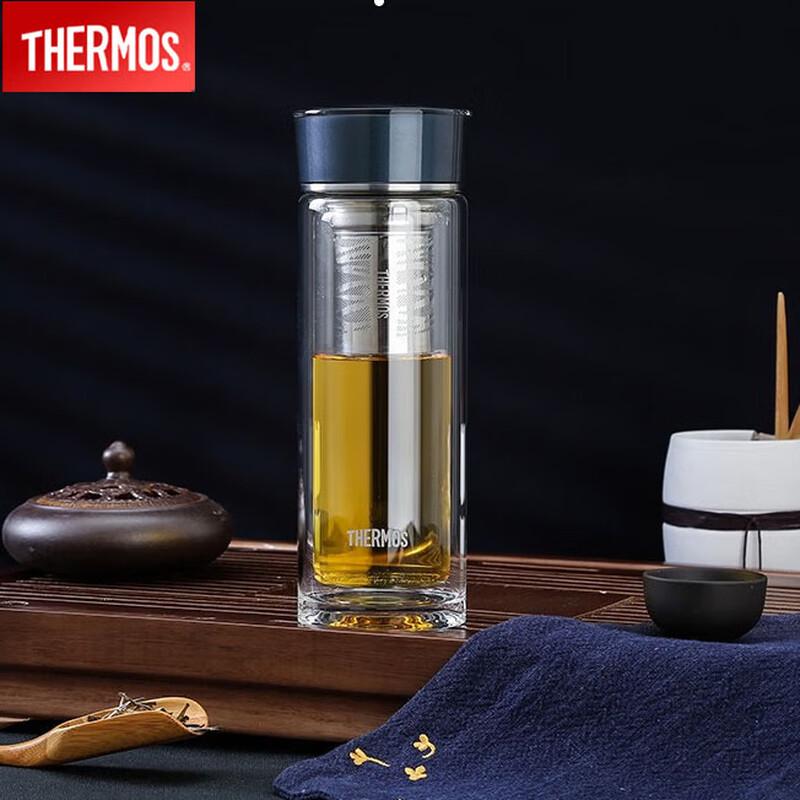 THERMOS Double-Wall Tea Infuser Glass Bottle