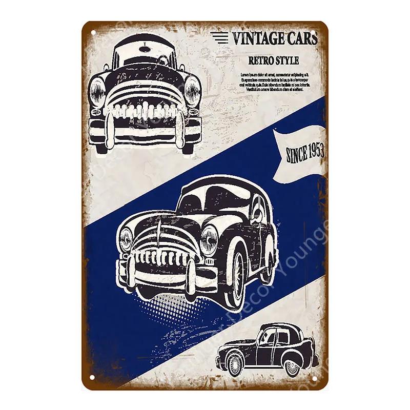 Amerikanischer Oldtimer Truck Vintage Poster Metallschilder Blechplakette Für Pub Bar Club Garage Heimdekor Wandkunst Malerei YJ123