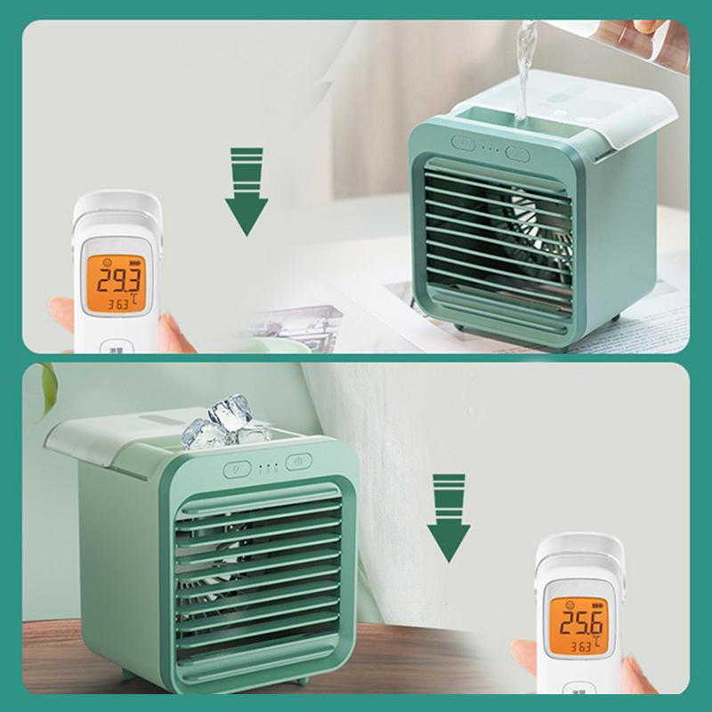 Portable Usb Chargeable Mini 3 Gear Air Conditioner Cooler Fan Air Conditioner Air Cooling Office Desktop Fan Parts