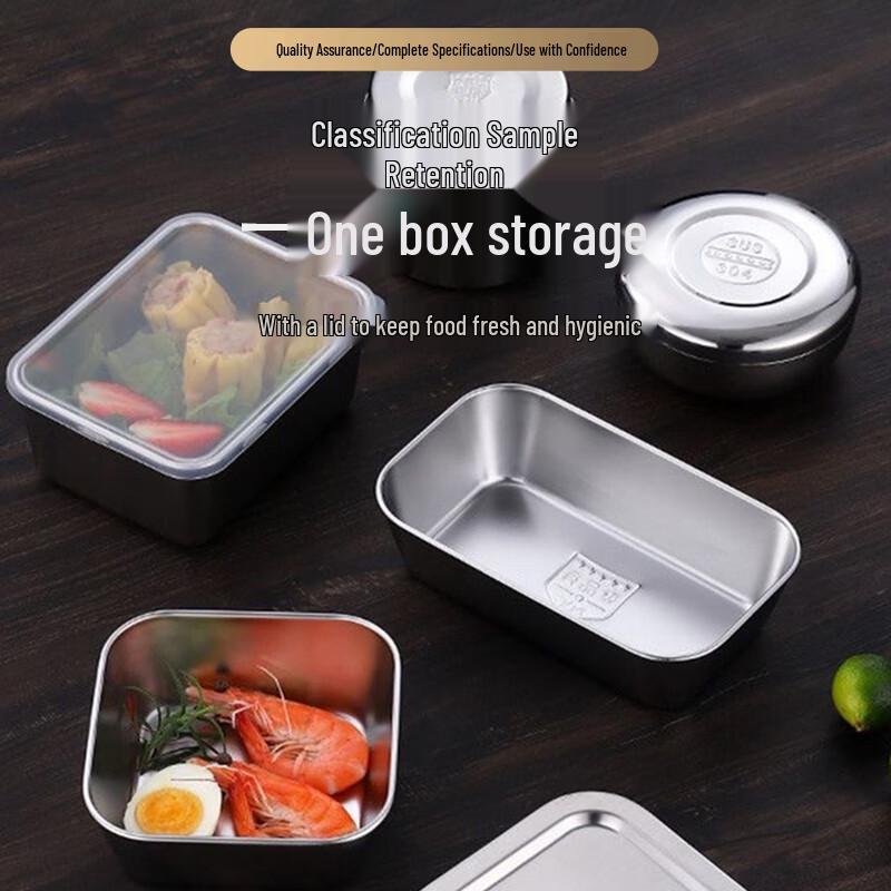 Jiwanggu Runde Edelstahl-Aufbewahrungsgläser für Lebensmittelproben (10er-Pack)