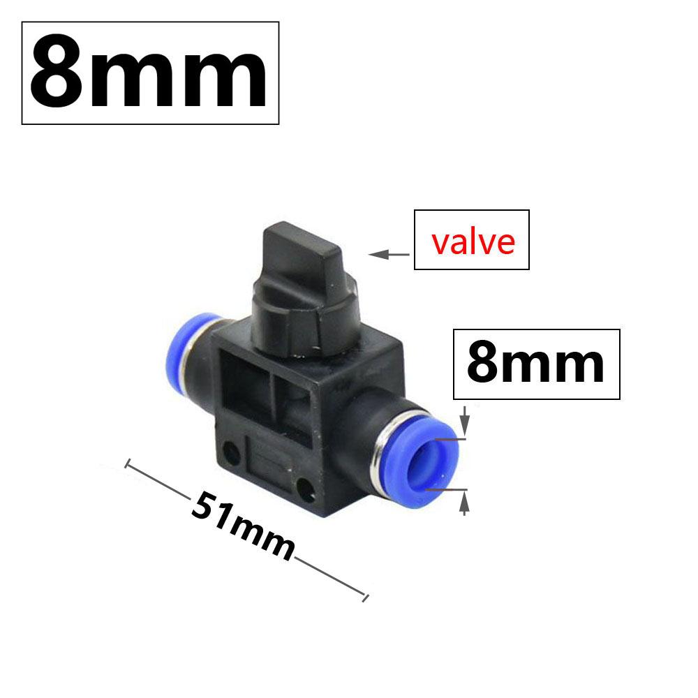 6mm 8mm Pneumatic Fitting Tee Elbow Straight Plug Valve Air Quick Connector Water Push In Hose Couping PU PY PK PM PZA HVFF