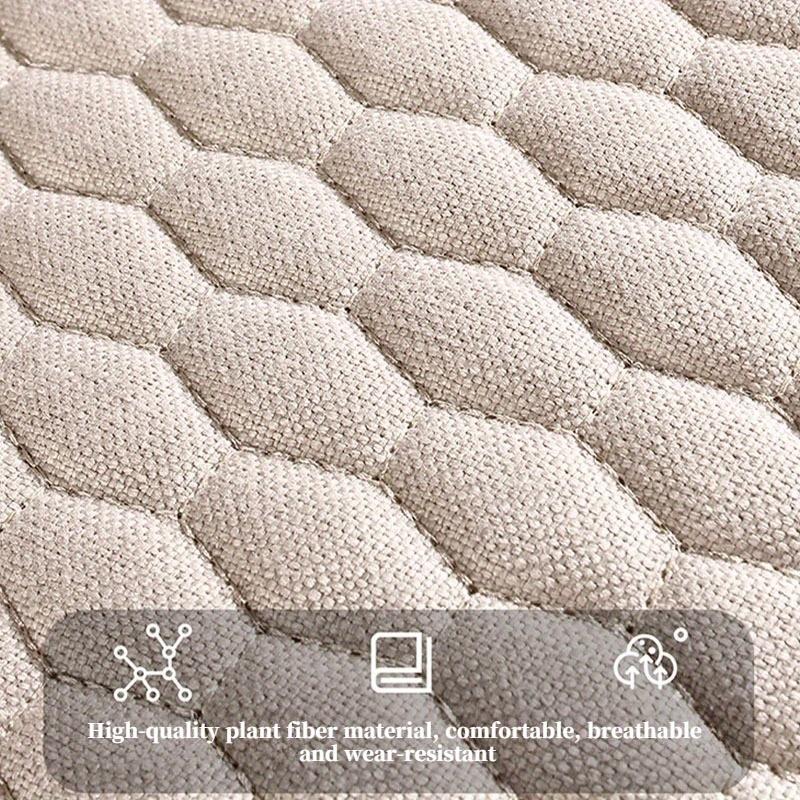 Breathable Linen Fabric Car Front Seat Cushion – Premium Fiber Material, Comfortable & Durable, All-Season Use, Fits Most Cars