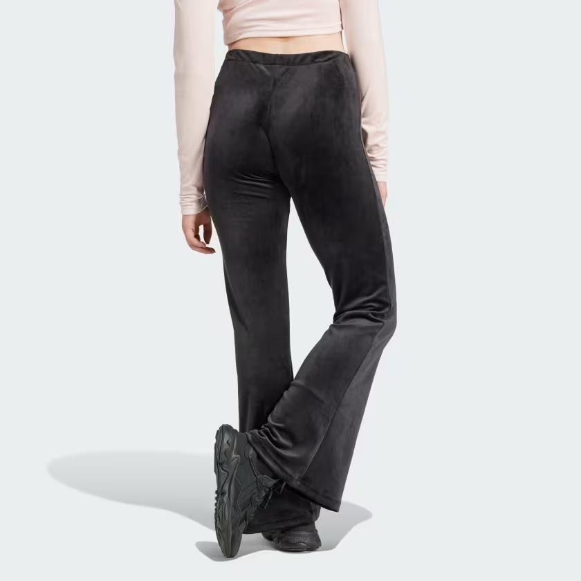 Adidas Originals Logo Print Elastic Waist Flared Casual Pants Women Pants Black IY5468