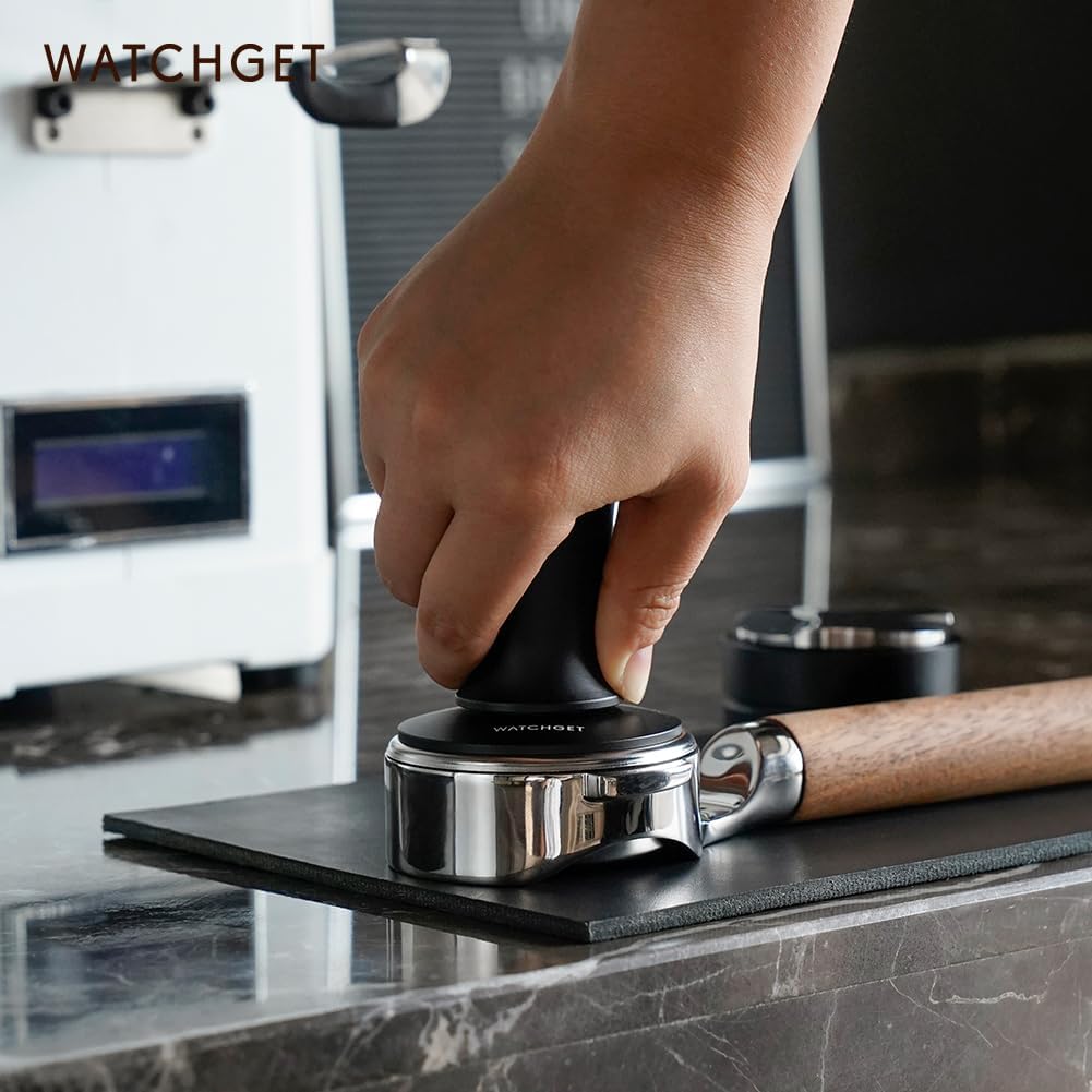 watchget 58mm Espresso Stainless Steel Coffee 30lbs Constant Pressure with Flat Calibrated Coffee Espresso Accessory for for and Commercial Use