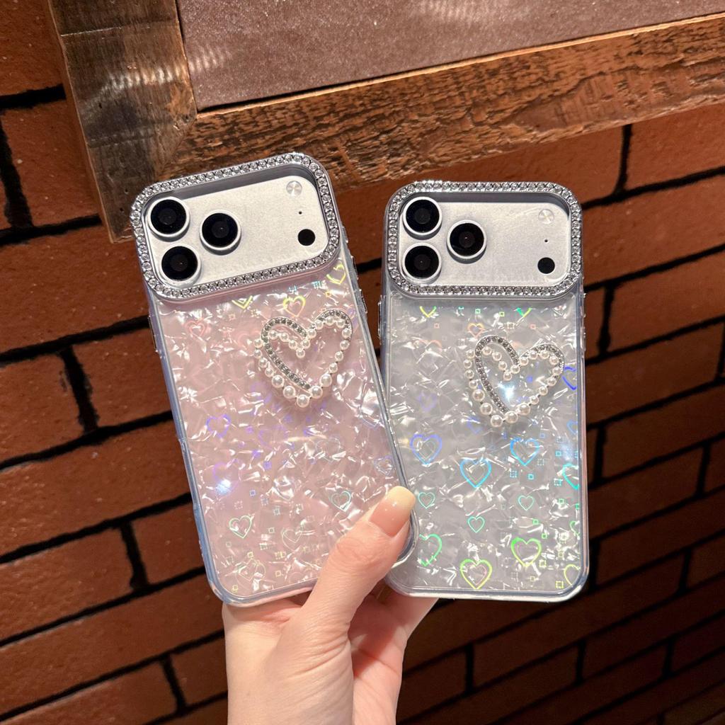 Bright Diamond Pearl Double Heart Case for Vivo Y500 Pro/X300S & Gentle S30/S50