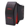 Momentary (ON)/Off/(ON) Waterproof Rocker Switch Toggle - Red LED Light - 12V