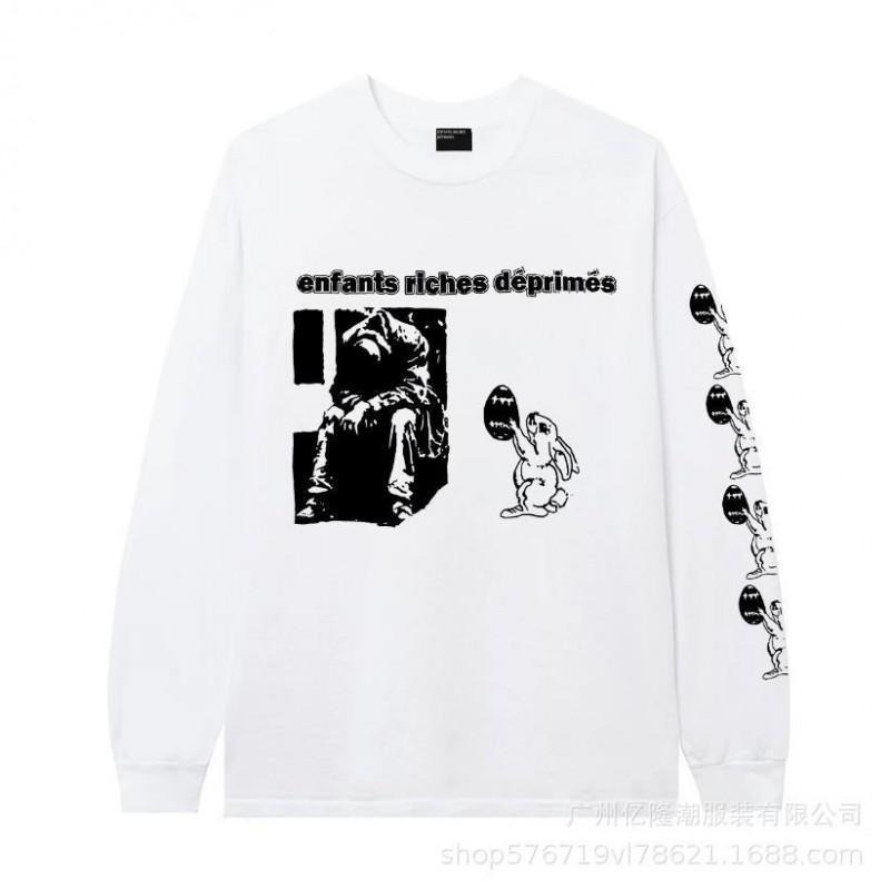 Unisex Oversized Long Sleeve T-Shirt With Geometric Graffiti Print Casual Streetwear Top Teens Adults