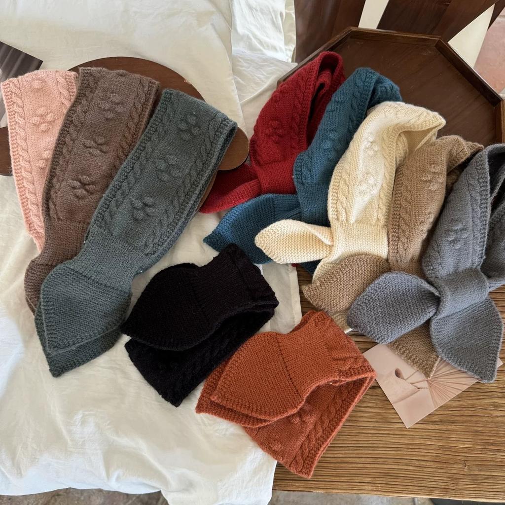 Korean Fashion Simple Solid Color Baby Scarf Neck Warmer Thermal Winter Scarf for Toddlers Casual Solid Color Windproof Design Kids Scarf