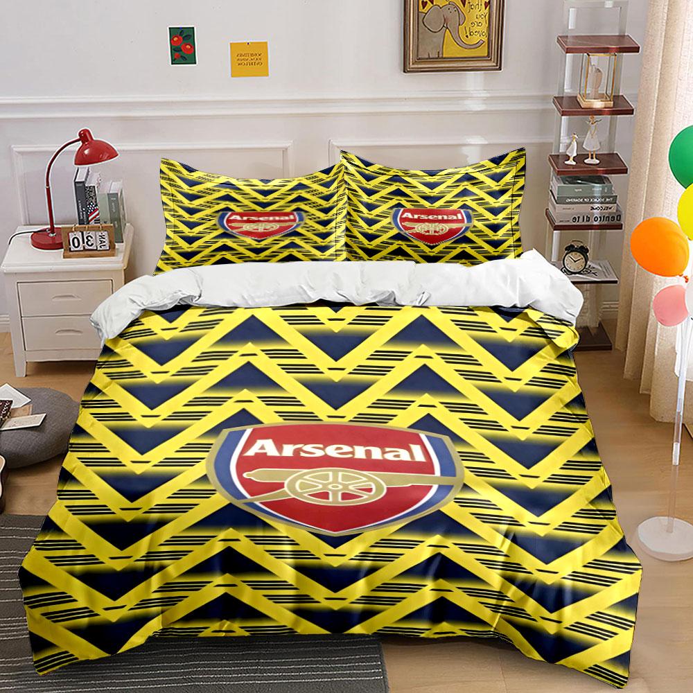 Galones amarillos, emblema del Arsenal. Juegos de cama Juegos de fundas nórdicas Fundas nórdicas Fundas de almohada(1 * Funda de edredón 2 * Fundas de almohada sin relleno de edredón)