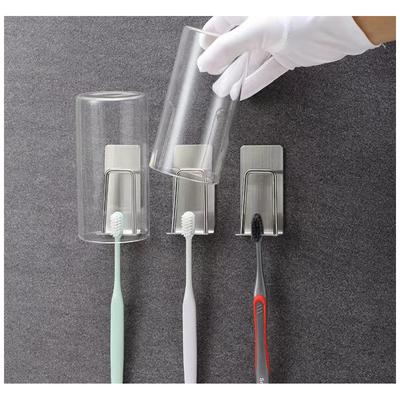 Stainless Steel Toothbrush Holder Wall Mounted Toothbrush and Cup Holder Bathroom Organizer