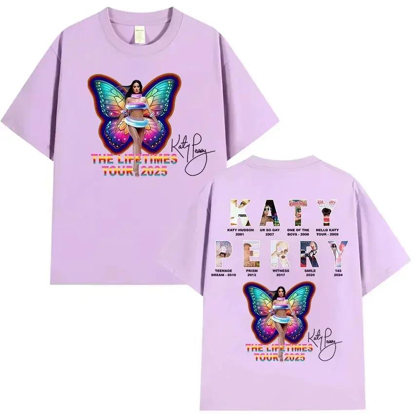 Katy Perry The Lifetimes Tour 2025 Merch T Shirt Unisex Wounisex Fashion Aesthetic Clothing Tshirts Vintage Oversized Cotton Tshirt