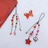 Handmade Beaded Phone Lanyard Star Shape Pendant Strap Detachable Phone Chains Keyring Portable Accessory for Women