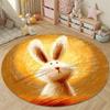 Contemporary Round Christmas Multicolor Rug Mat, Non-Slip Floor Mat for Office