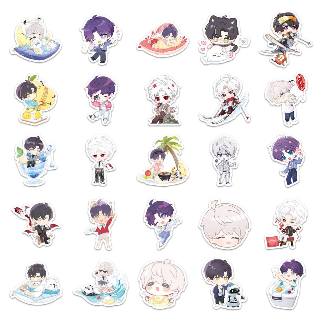 50pcs Q-version Love & Deep Space Creative Game Personality Trendy Stickers for Notebook & Skateboard DIY