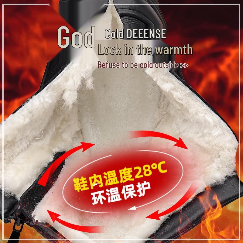 Men's Retro High-Top Leather Boots: Autumn/Winter Cowhide, Plus Velvet, Warm, Thick-Soled, Casual/Work Style.