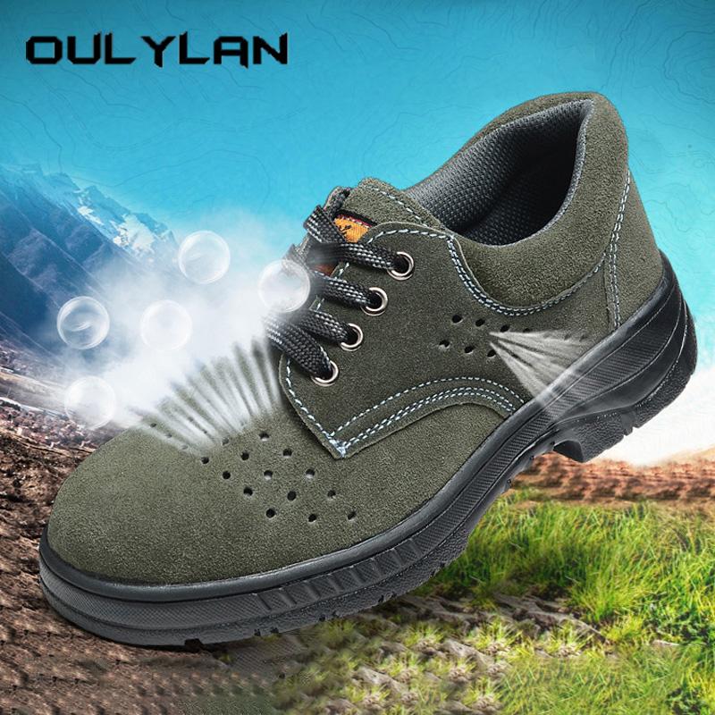 Oulylan Anti-sparking Welding Security Shoes Steel Toe Anti Smashing Safety Boots Men Puncture Proof Labor Footwear for Work