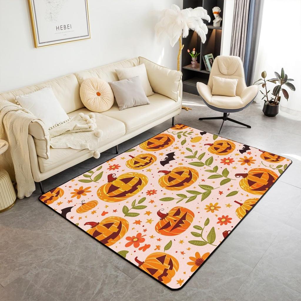 Erosebridal Moth Skull Moon Area Rug 4'11" X 3'3" Bohemian Stars Exotic Living Room Rugs Starry Sky Mysterious Decorative Carpet Black and W