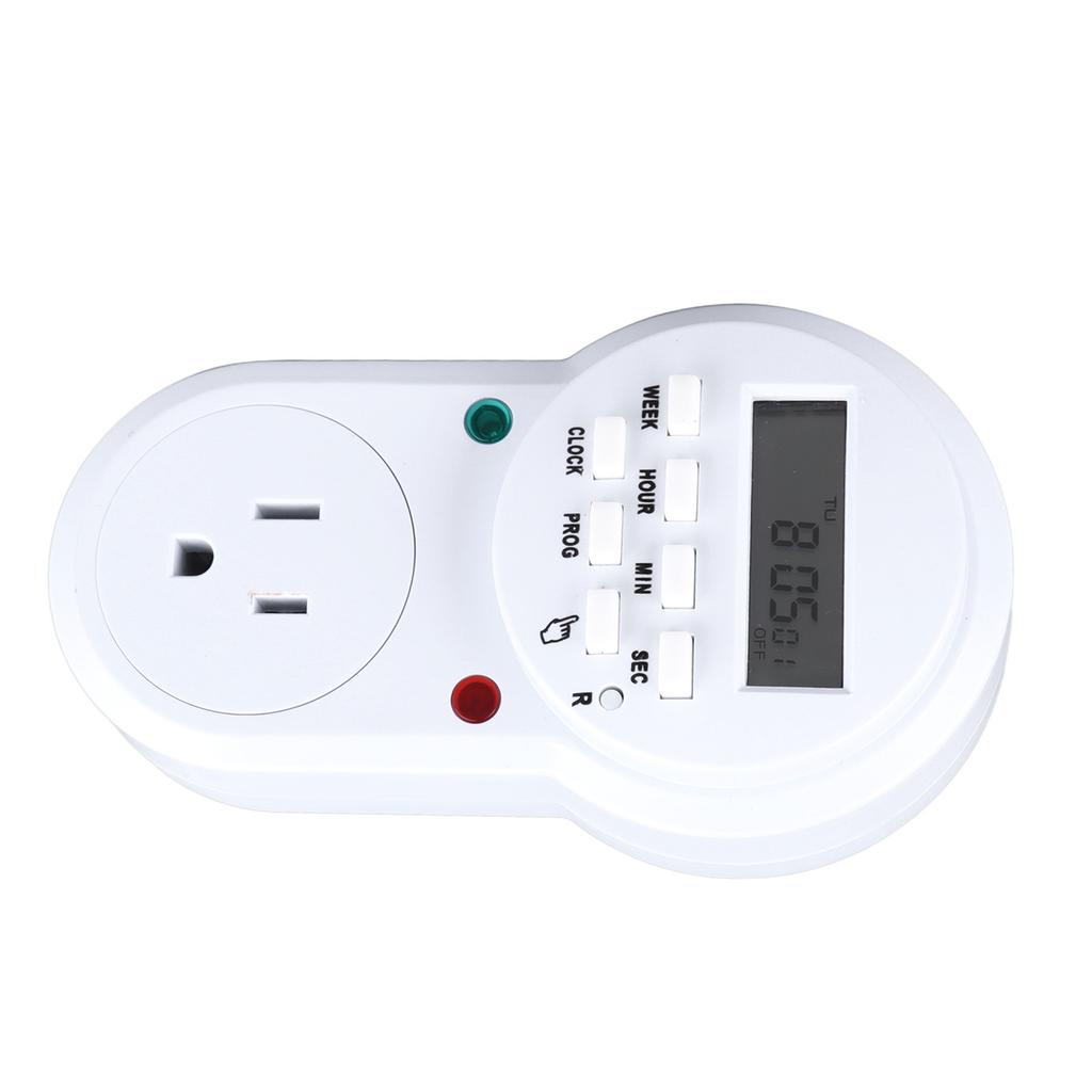 Timer Outlet 7 Day Programmable Digital Timer Plug in Light Timer Switch with 3 Prong Outlet for Appliance
