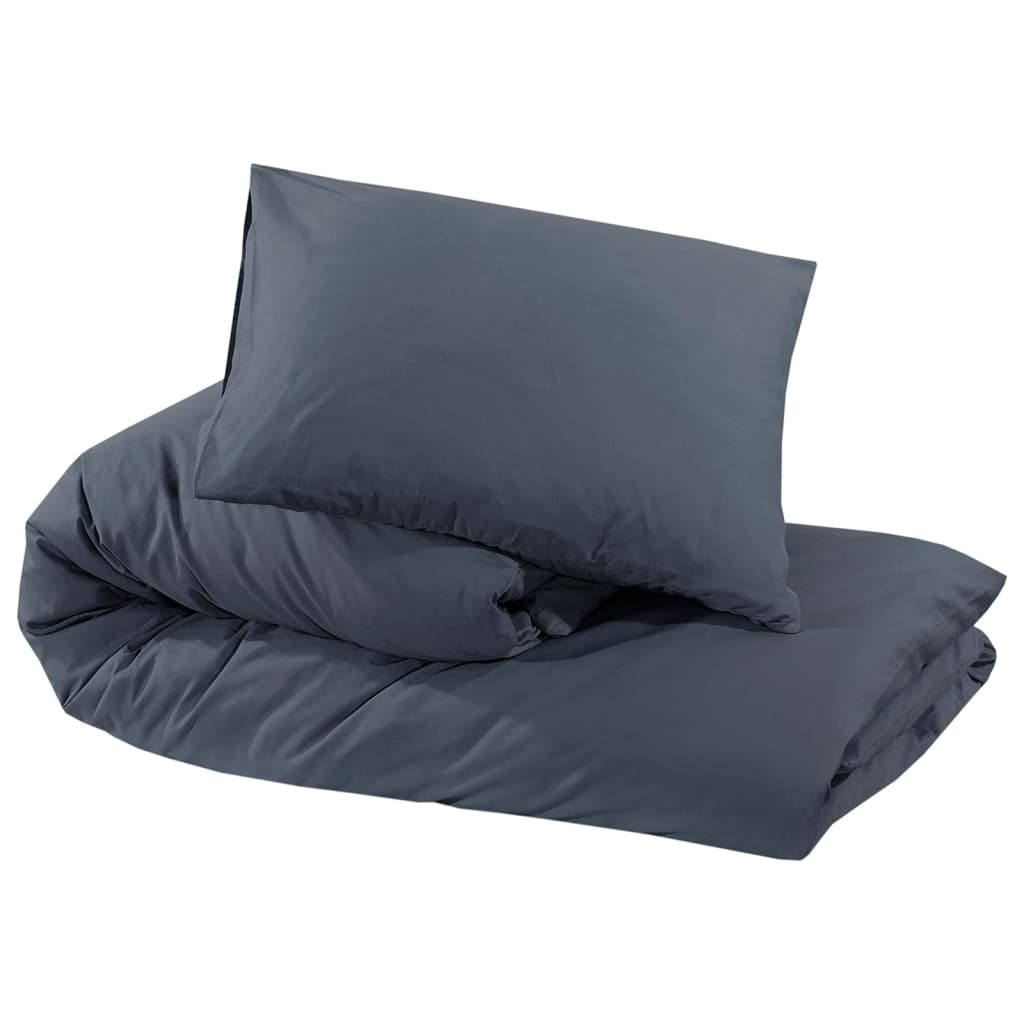 vidaXL Bettwäsche-Set Anthrazit 220x240 cm Baumwolle