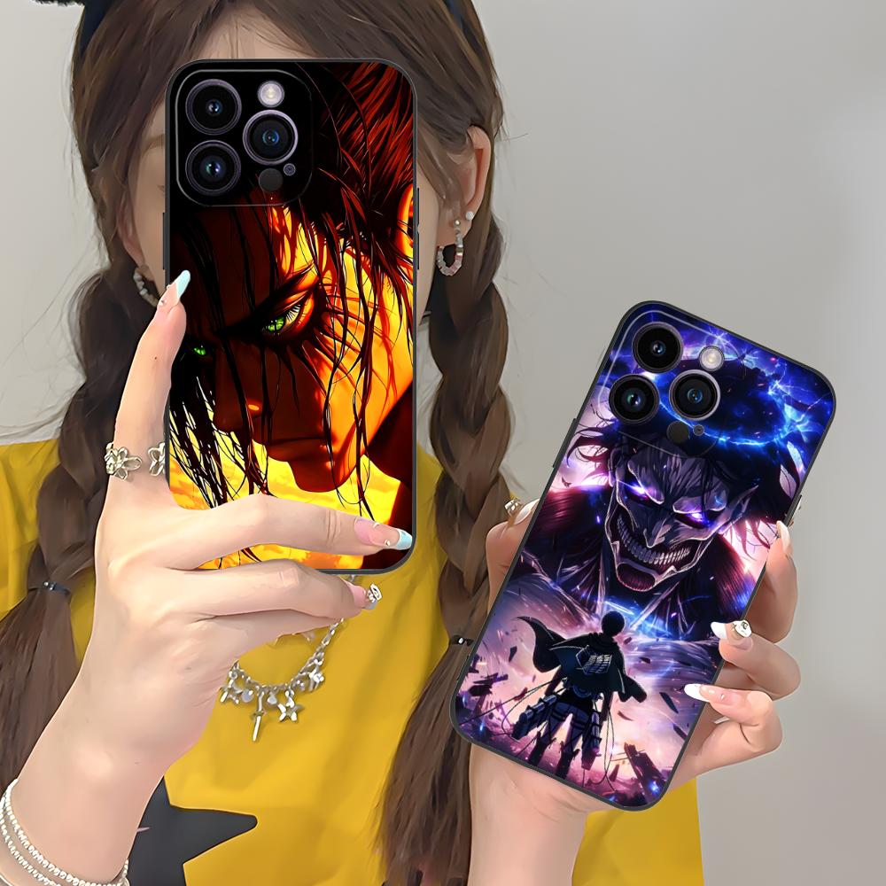 AOT Eren Mobile Cell Phone Case for iPhone 17 16 15 14 13 12 11 X XR XS 8 7 Pro Max Plus Mini Colour Protective Luxury Cover