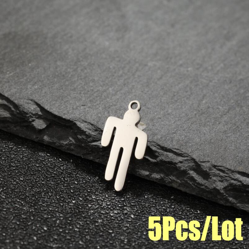 Abstract Human Face Pendant Necklace - Stainless Steel Cartoon Girl Design