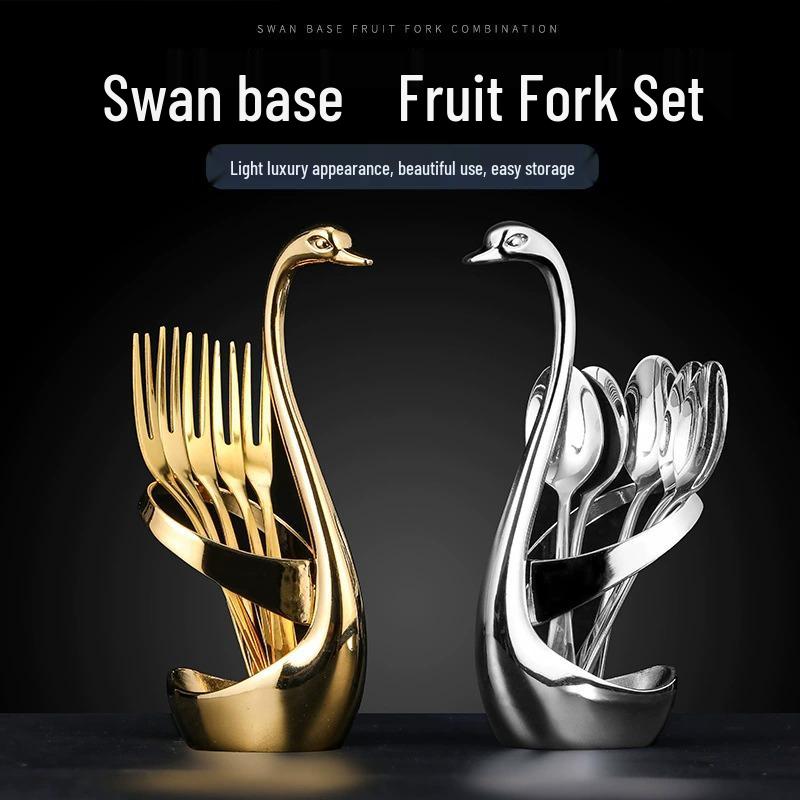 Creative Andromeda Stainless Steel Fruit Fork and Coffee Spoon Set