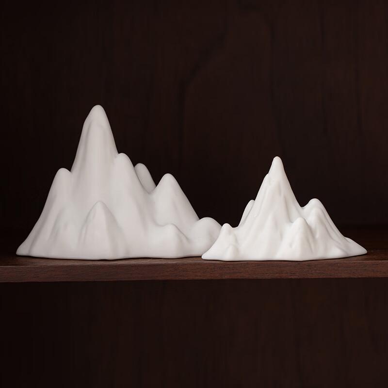 White Porcelain Miniature Mountain Decor