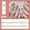 Cat's eye bow milky white silver edge French lines sweet girly European and American ins style removable manicure 30 pieces