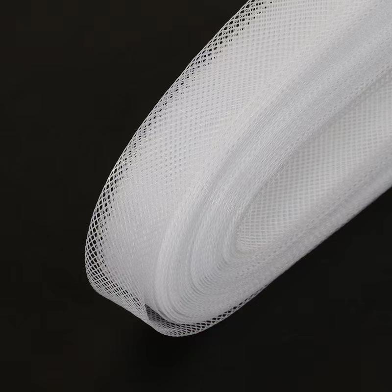 Black & White Elastic Stretch Mesh Ribbon (6-10cm) for Wedding Dresses, Dance Skirts, Support, and Horsehair Fishbone Net Clothing Accessories.