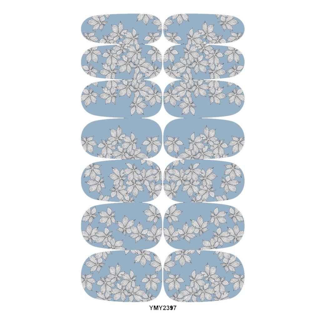 Waterproof Autumn Maple Leaf Nail Stickers - Full Cover, Bestseller YMY2389-2397