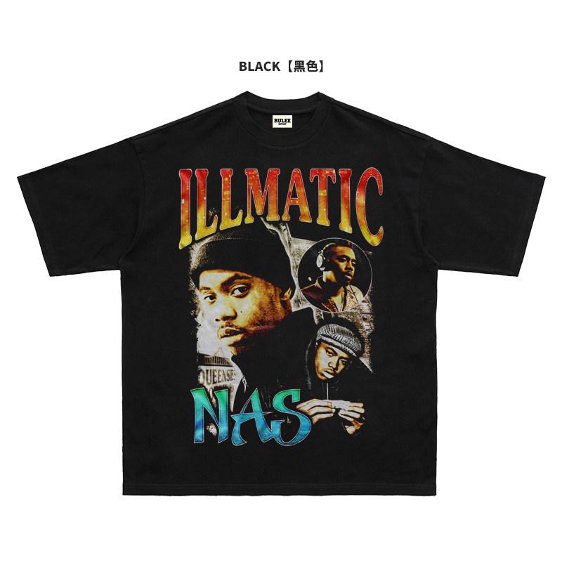 

2026 Summer New Design Nas Son of God HighQuality HipHop Street Comfortable Mens Roundneck Printed TShirt S