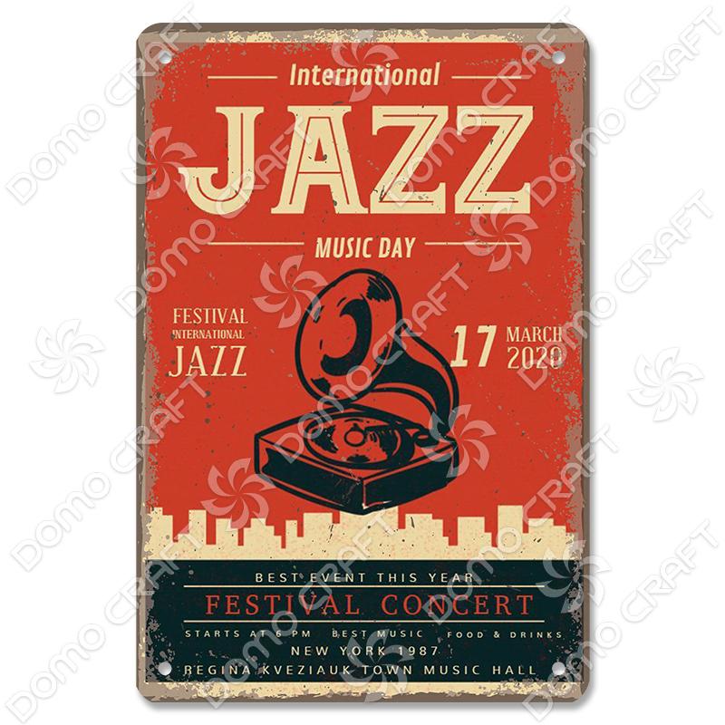 Retro Plakat Muzyczny Metalowe Tabliczki Blaszane Płyta Winylowa Fonograf Metalowa Plakietka Dekoracja Ścienna Vintage do Kawiarni Baru Pubu Salonu Domu