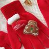 Holiday Theme Gingerbreadman Gloves Knitted Gloves Festival Handwear Lovely Snowman Knitwear Gloves for Daily Use