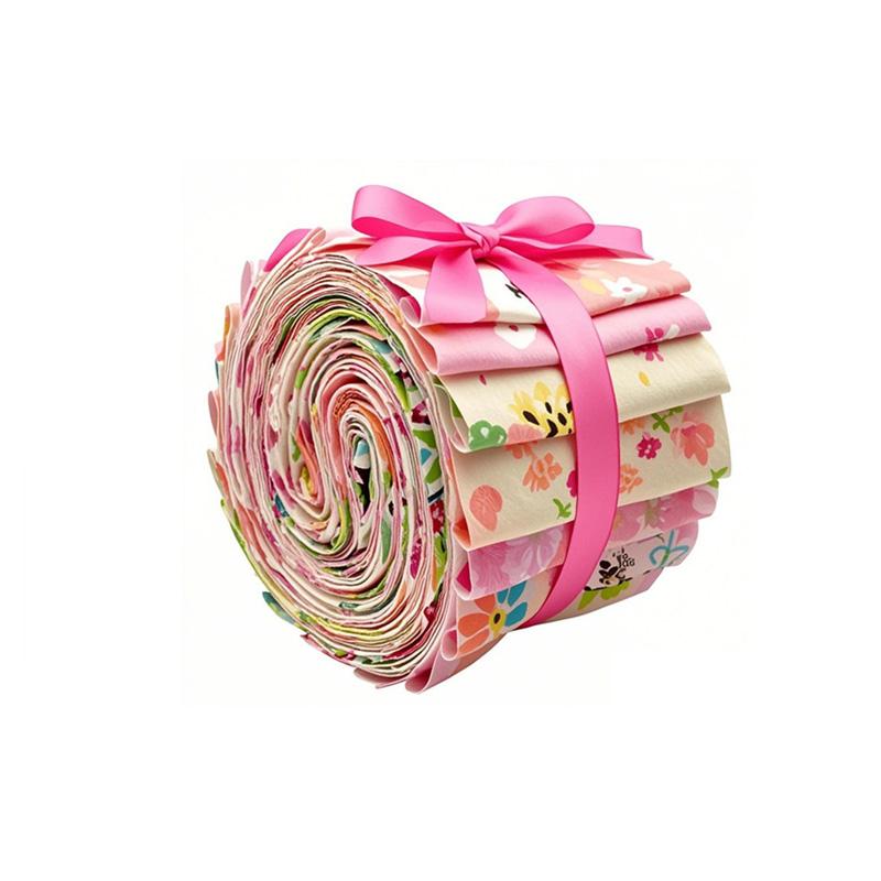 40Pcs Quilting Jelly Rolls Colorful Fabric Strips 6.5CM Sewing Craft DIY Cotton Quilting Strips Patchwork Fabric Floral Printed