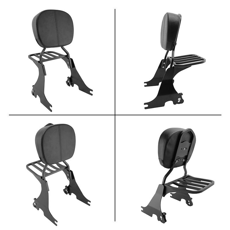 Black Motorcycle Detachable Rear Passenger Backrest Sissy Bar Luggage Rack For Harley Sportster 883 1200 X48 2004-2025