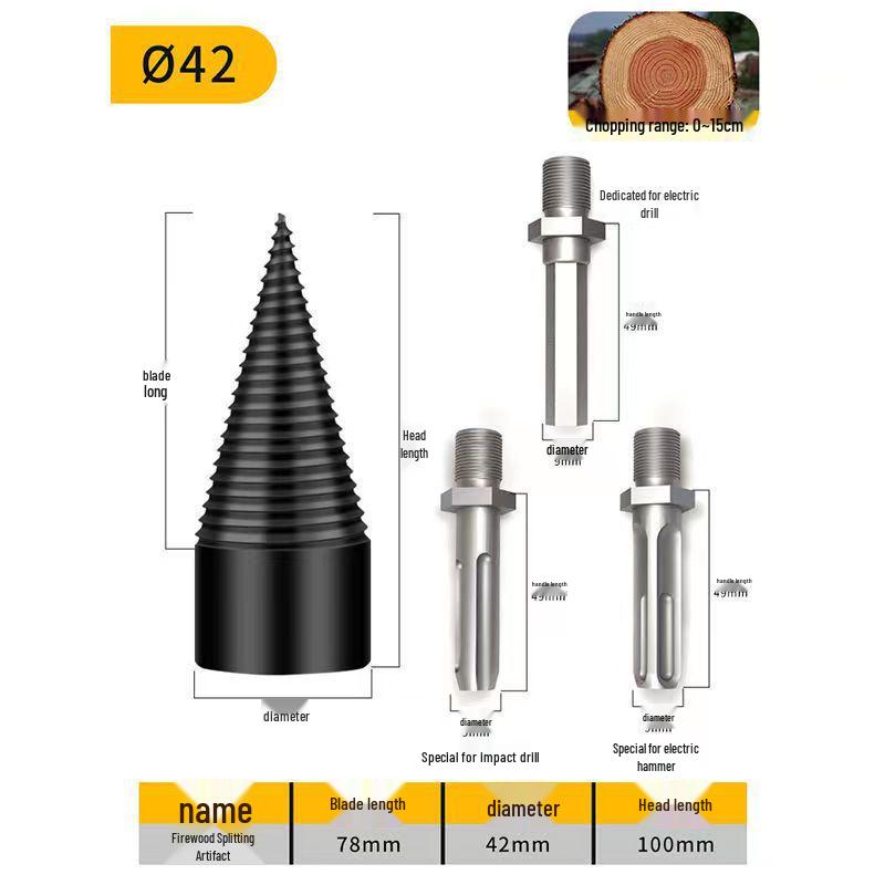 Electric Wood Splitting Cone Drill Bit for Firewood Cutting