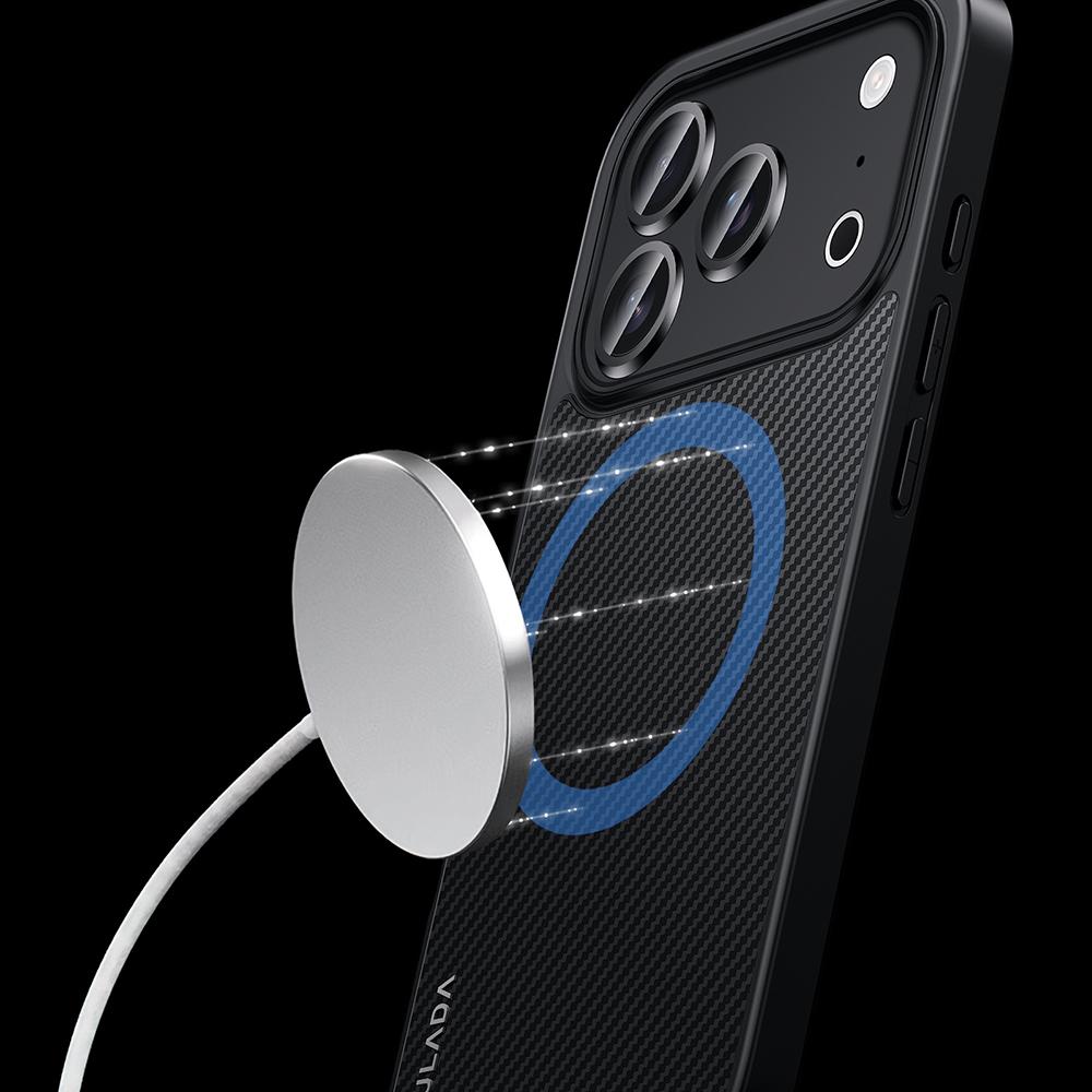 SULADA For iPhone 17 Pro Case Compatible with MagSafe Metal Lens Frame PU+TPU Phone Cover