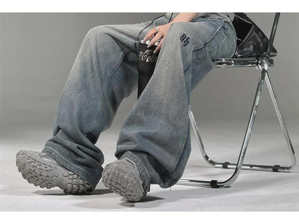 Blugi americani cu picioare largi pentru bărbați 2023 – Pantaloni drepti largi la modă pentru toamnă