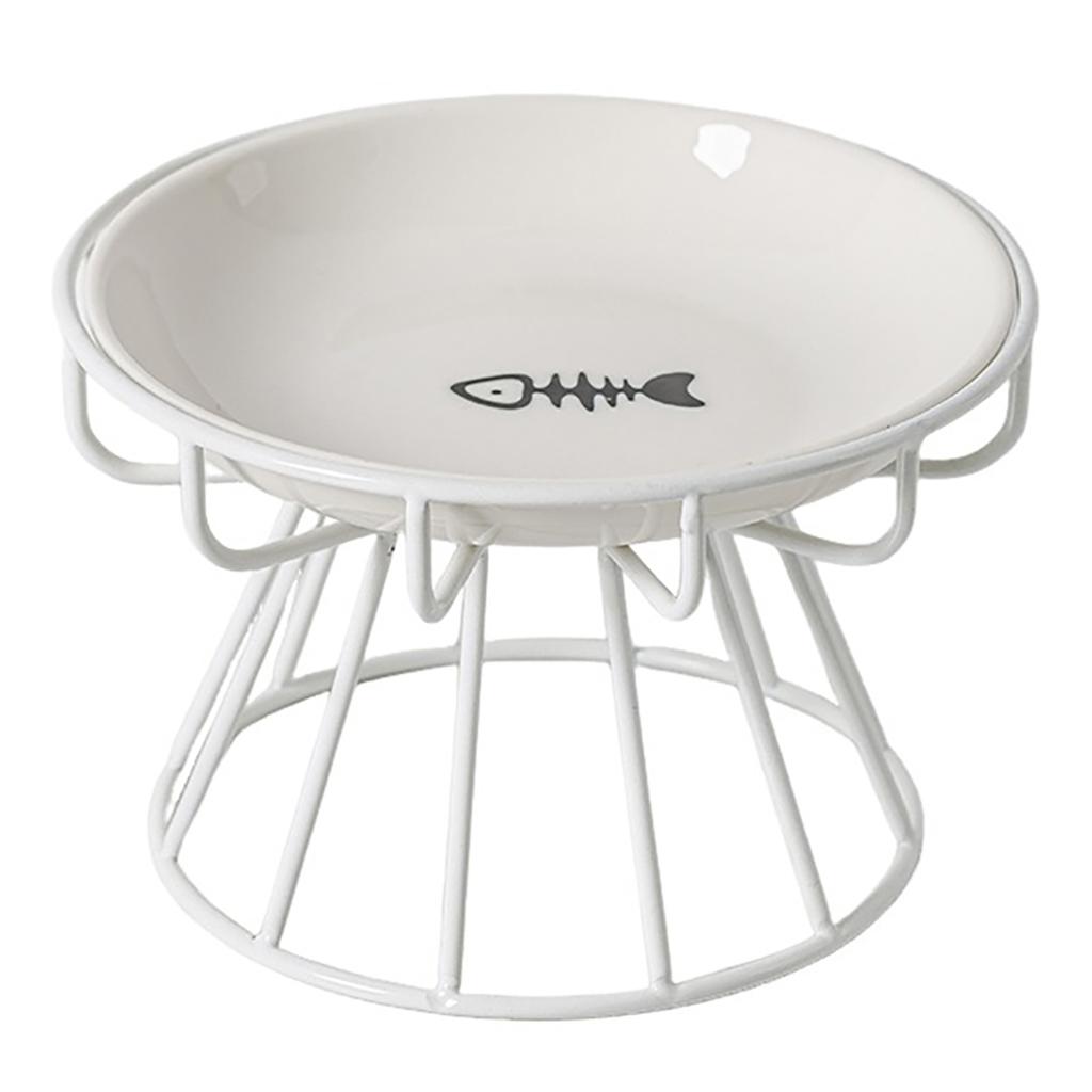 Elevated Cat Bowl For Neck Protection Stable Weighted Anti-Tip Base Modern Minimalist Home Decor