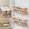 Bilayer Fridge Egg Storage Box Automatic Rolling Eggs Holder Rack Ladder Style Refrigerator Eggs Dispenser Egg Organizer Holder