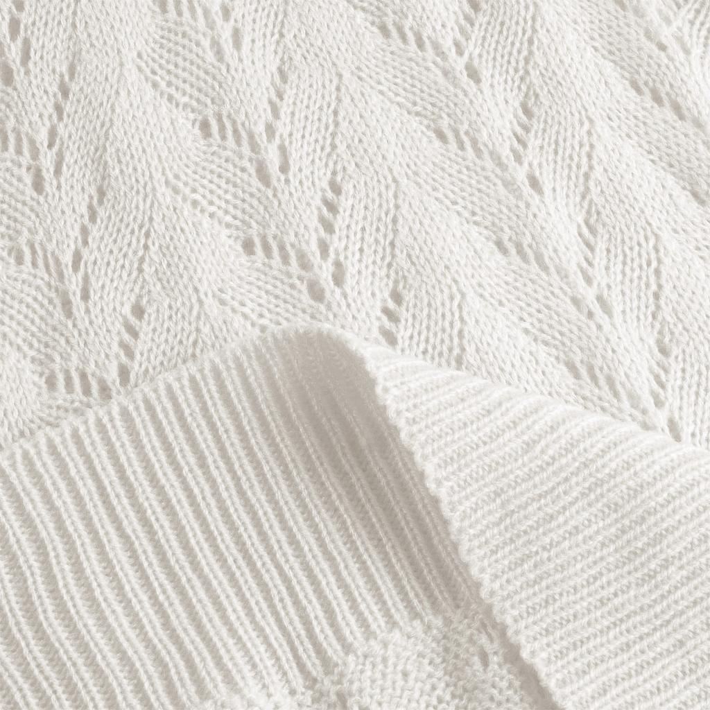 Women's  And Winter Fashion Solid Color Hollow V-Neck Long Sleeve Knit Sweater
