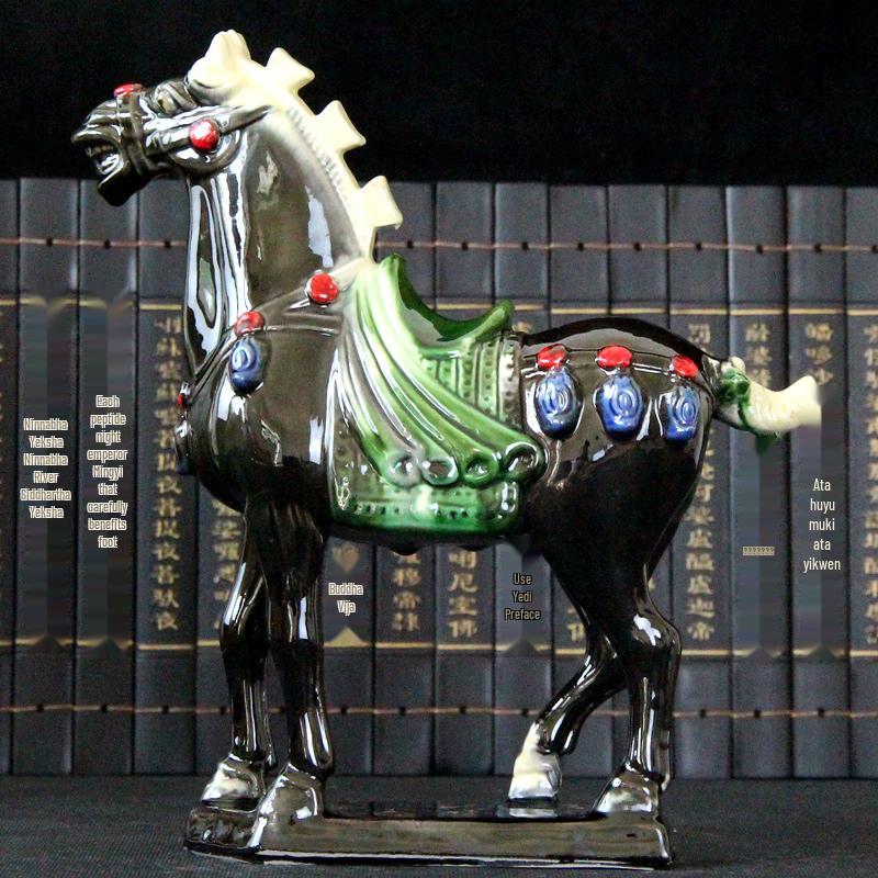 Керамическая статуэтка лошади Тан Саньцай - Большой китайский подарок для гостиной или настольного дисплея